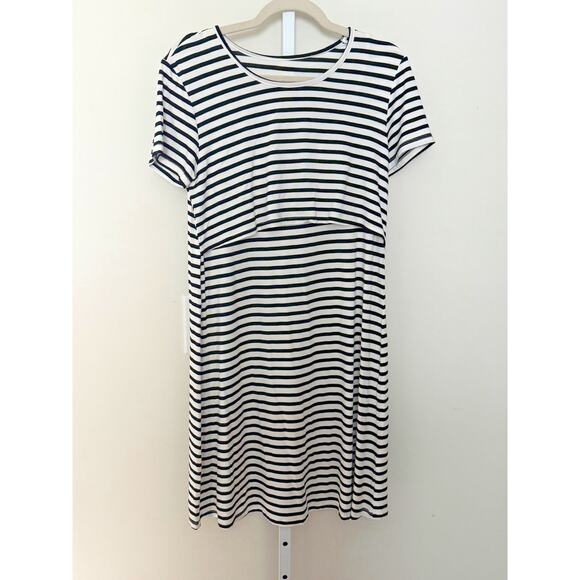 Quince Maternity Nursing T Shirt Dress Size Small Bamboo Breastfeeding Mini - Picture 2 of 7